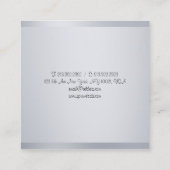 Carte De Visite Carré Silver Elegant Calligraphie Script Modèle moderne (Dos)