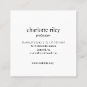 Carte De Visite Carré Silver Gray | Double Rose Gold Stripes élégant (Dos)