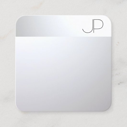 Carte De Visite Carré Silver Look moderne élégant Modèle professionnel (Devant)