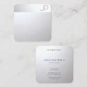 Carte De Visite Carré Silver Look moderne élégant Modèle professionnel (Devant / Derrière)