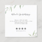 Carte De Visite Carré Simple aquarelle de verdure Massage Thérapiste (Dos)