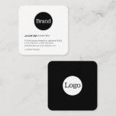 Carte De Visite Carré Simple avec logo (gris ardoise) (Devant / Derrière)