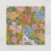 Carte De Visite Carré Simple Boho jaune floral logo Feminine (Dos)