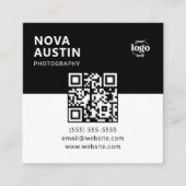 Carte De Visite Carré Simple Bold Minimal Company Logo Moderne QR Code (Devant)