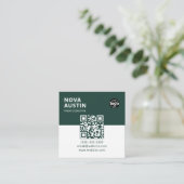 Carte De Visite Carré Simple Bold Minimal Company Logo Moderne QR Code (Debout devant)