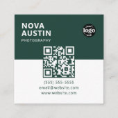 Carte De Visite Carré Simple Bold Minimal Company Logo Moderne QR Code (Devant)