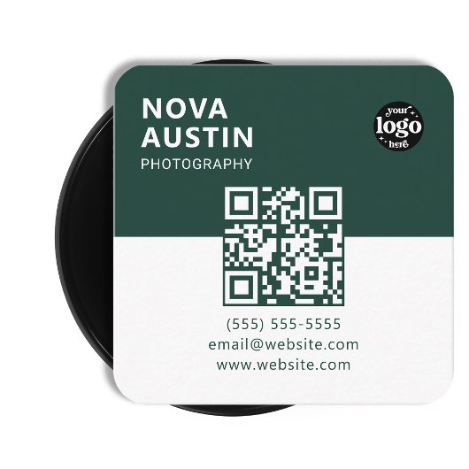 Carte De Visite Carré Simple Bold Minimal Company Logo Moderne QR Code