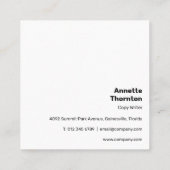 Carte De Visite Carré Simple brillant Gras Jaune Moderne Vibrant (Dos)