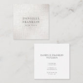 Carte De Visite Carré Simple brossé simple Silver professionnel (Devant / Derrière)