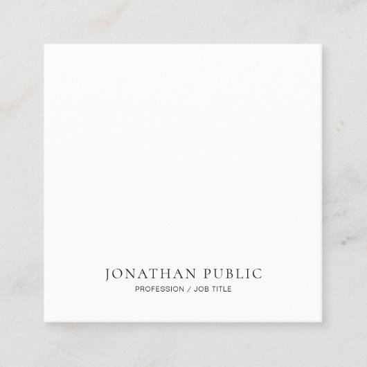 Carte De Visite Carré Simple chic professionnel moderne simple (Devant)