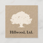 Carte De Visite Carré Simple Classic Tree Logo (Devant)
