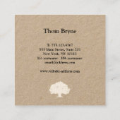 Carte De Visite Carré Simple Classic Tree Logo (Dos)