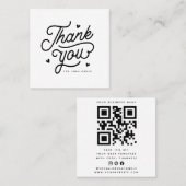 Carte De Visite Carré Simple Code Qr de Merci pour Votre Commande (Devant / Derrière)