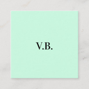 Carte De Visite Carré Simple couleur unie ajouter nom texte monogramme
