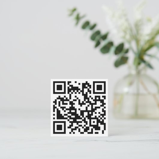 Carte De Visite Carré Simple Custom Modern Social Media QR Code Photo (Debout devant)