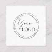 Carte De Visite Carré Simple Doodle Bow Your Logo Social Media QR Code (Dos)