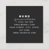 Carte De Visite Carré Simple Drad & Stars Tattoo Artist Salon Dark (Dos)