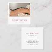 Carte De Visite Carré Simple Dusty Rose rose Élégant Spa moderne (Devant / Derrière)