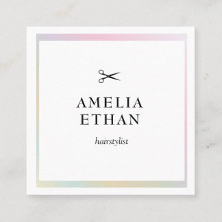 Carte De Visite Carré Simple elegant business light beauty salon
