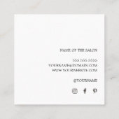 Carte De Visite Carré Simple Elégant Cheveux Roses Bleus (Dos)