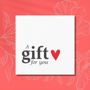 Carte De Visite Carré Simple Elegant Chic Red Heart White Hair Styliste