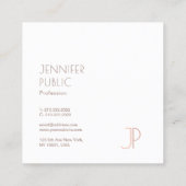 Carte De Visite Carré Simple Elegant Moderne Monogramme Design tendance  (Dos)