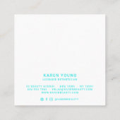 Carte De Visite Carré Simple élégant néon turquoise tendance esthétique (Dos)