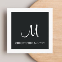 Simple Elegant noir blanc monogramme Procureur
