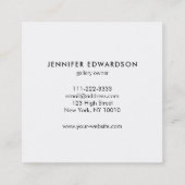 Carte De Visite Carré Simple élégant professionnel de marbre d'or blanc (Dos)