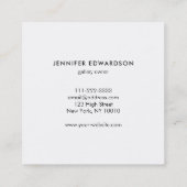 Carte De Visite Carré Simple élégant professionnel de marbre d'or blanc (Dos)