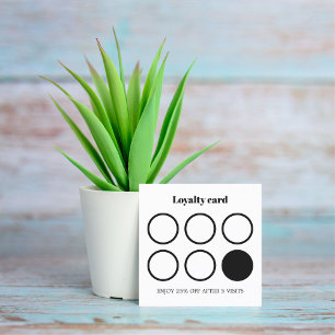 Carte De Visite Carré Simple Elégante Black White Hair Styliste Loyauté