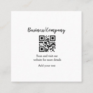 Carte De Visite Carré Simple entreprise site web code-barres QR ajouter 