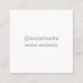 Carte De Visite Carré Simple et moderne Ajouter votre logo (Dos)