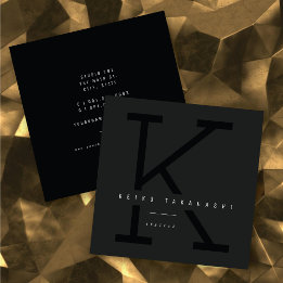 Carte De Visite Carré Simple Gras Monogramme Moderne Minimaliste Stylist