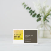 Carte De Visite Carré simple / Grungy Jaune / Brown (Debout devant)