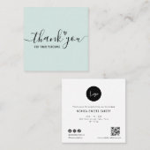 Carte De Visite Carré simple lettrage merci pour votre commande (Devant / Derrière)