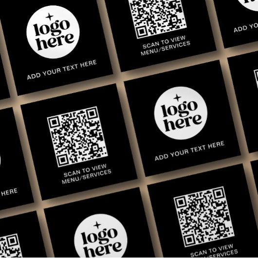 Carte De Visite Carré Simple logo de commerce avec code QR et texte