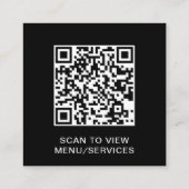 Carte De Visite Carré Simple logo de commerce avec code QR et texte (Dos)