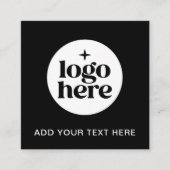 Carte De Visite Carré Simple logo de commerce avec code QR et texte (Devant)