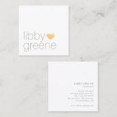 Carte De Visite Carré Simple mignonne Parties scintillant Or moderne Rés (Devant / Derrière)