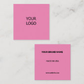 CARTE DE VISITE CARRÉ SIMPLE MINIMAL ADD YOUR LOGO CUSTOM TEXT HERE BUSI (Devant / Derrière)