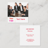 CARTE DE VISITE CARRÉ SIMPLE MINIMAL AJOUTER VOTRE LOGO TEXTE PERSONNALI (Devant / Derrière)