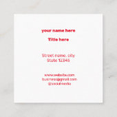 CARTE DE VISITE CARRÉ SIMPLE MINIMAL AJOUTER VOTRE LOGO TEXTE PERSONNALI (Dos)