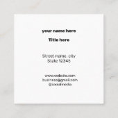 CARTE DE VISITE CARRÉ SIMPLE MINIMAL AJOUTER VOTRE LOGO TEXTE PERSONNALI (Dos)