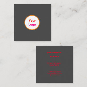 CARTE DE VISITE CARRÉ SIMPLE MINIMAL AJOUTER VOTRE LOGO TEXTE PERSONNALI