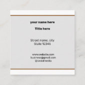 CARTE DE VISITE CARRÉ SIMPLE MINIMAL AJOUTER VOTRE LOGO TEXTE PERSONNALI (Dos)