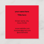 CARTE DE VISITE CARRÉ SIMPLE MINIMAL AJOUTER VOTRE LOGO TEXTE PERSONNALI (Dos)