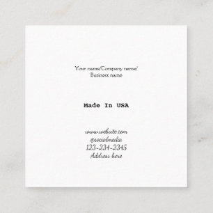 Carte De Visite Carré simple minimal ajoutez votre logo/design ici entre
