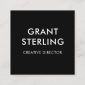 Carte De Visite Carré Simple Minimal Typography Black (Devant)