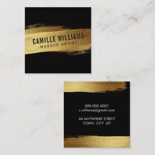 Carte De Visite Carré SIMPLE MINIMALIST glam faux or brosse de papier